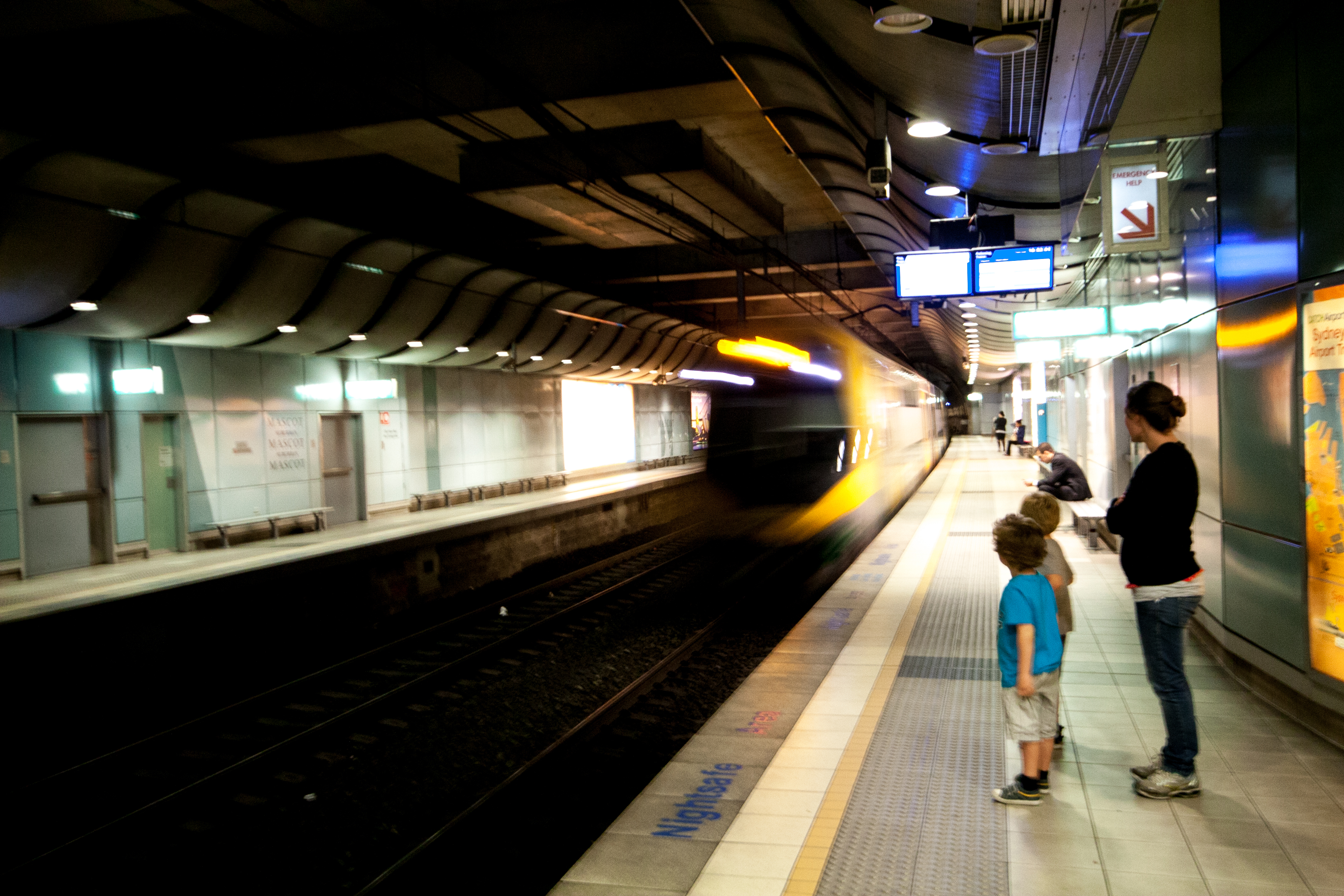 behind the yellow line