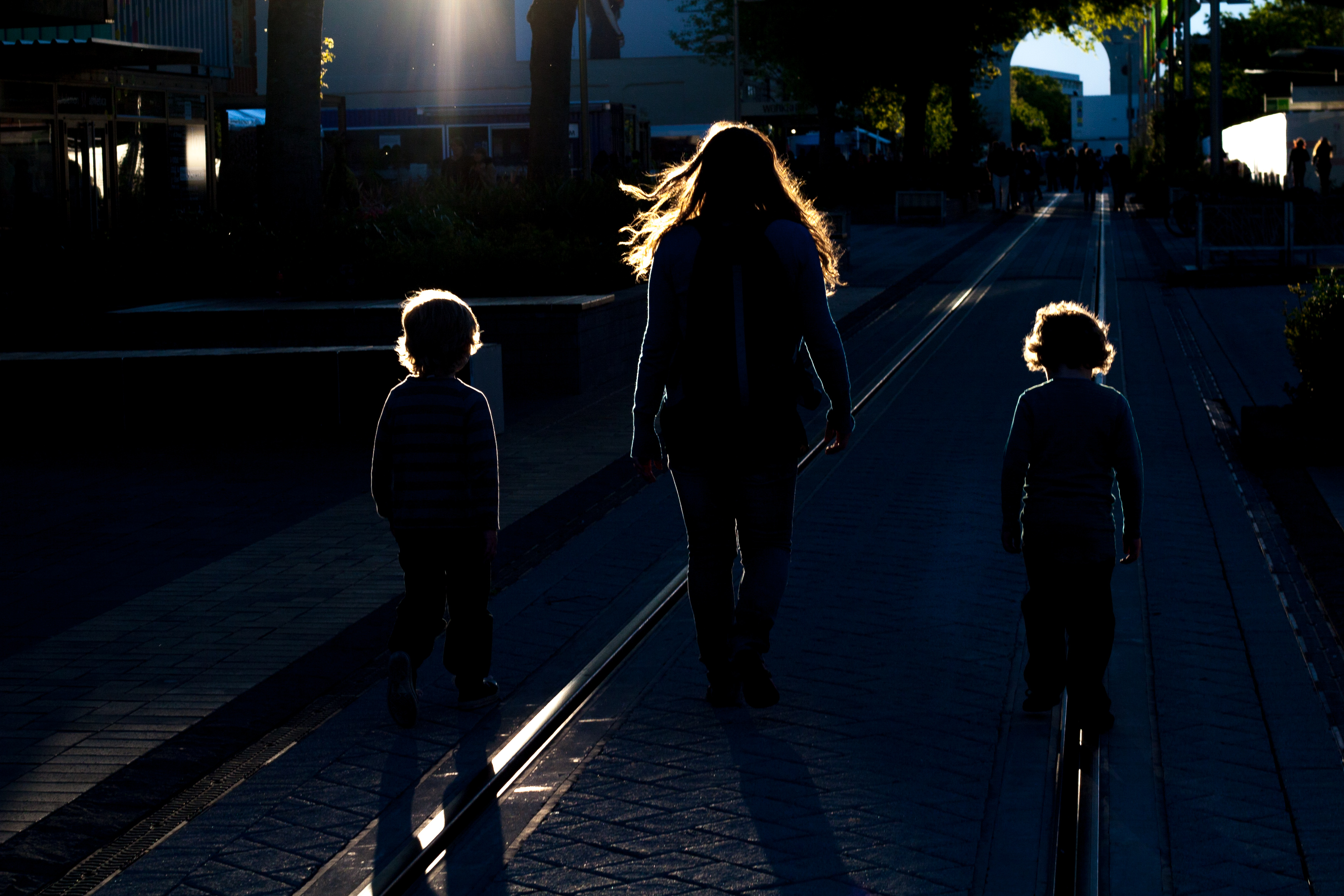walking into the sunset